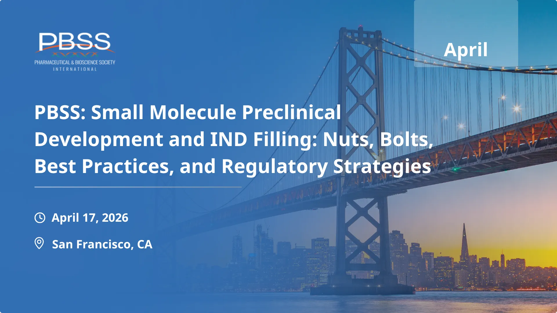 Crystal Pharmatech Small Molecule CMC Strategy at PBSS 2026 San Francisco